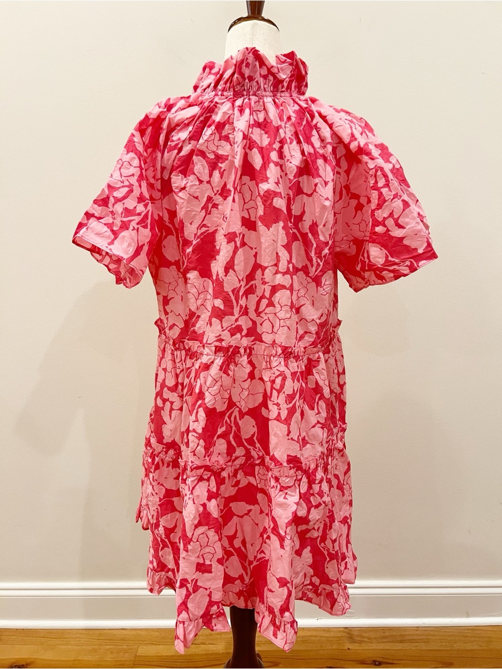 Tuckernuck Hyacinth House Thea Dress Medium Pink Floral Mini Tiered Cottage - Picture 3 of 13